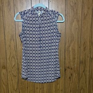 PerSeption Concept Black and White Fitted Buttoned Blouse